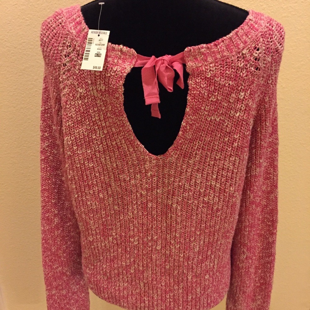 🔵 3/$20 NEW Aeropostale Knit Cropped Sweater - Picture 2 of 4